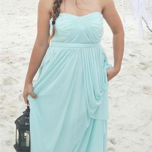 David’s bridal blue/aqua bridesmaids dress size 2/4
